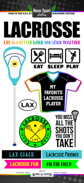 Stamping Station - Lacrosse Neon Sticker